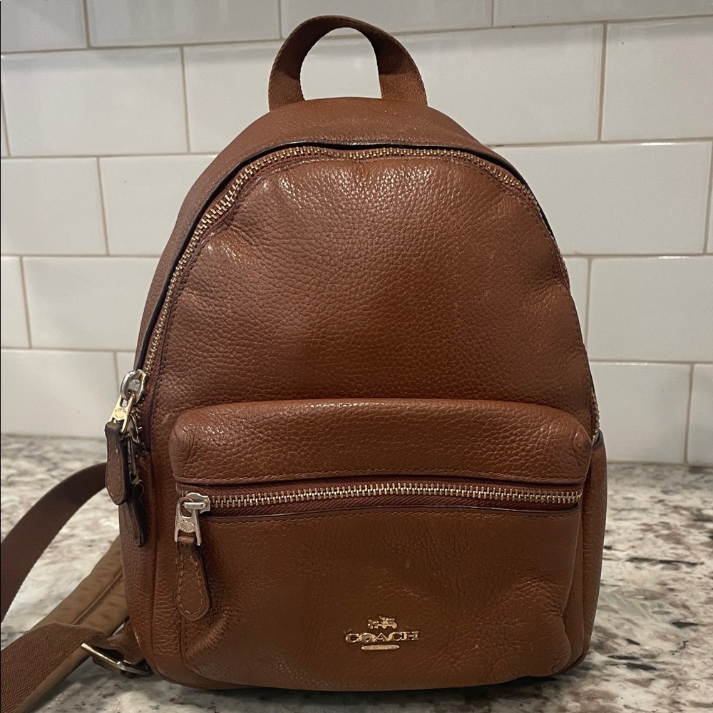 Coach Brown Leather Backpack Mini - image 2